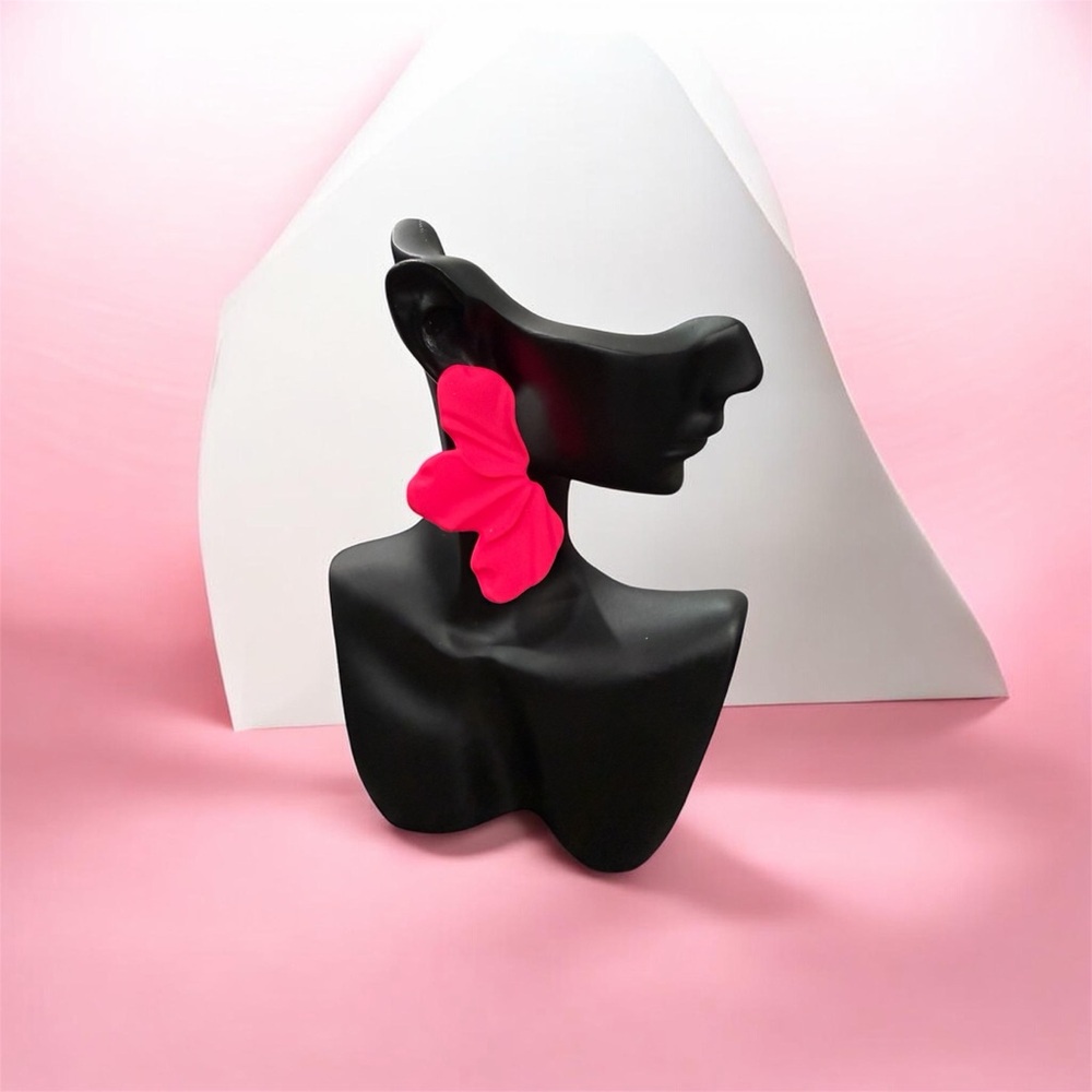Bold Pink Butterfly Earrings